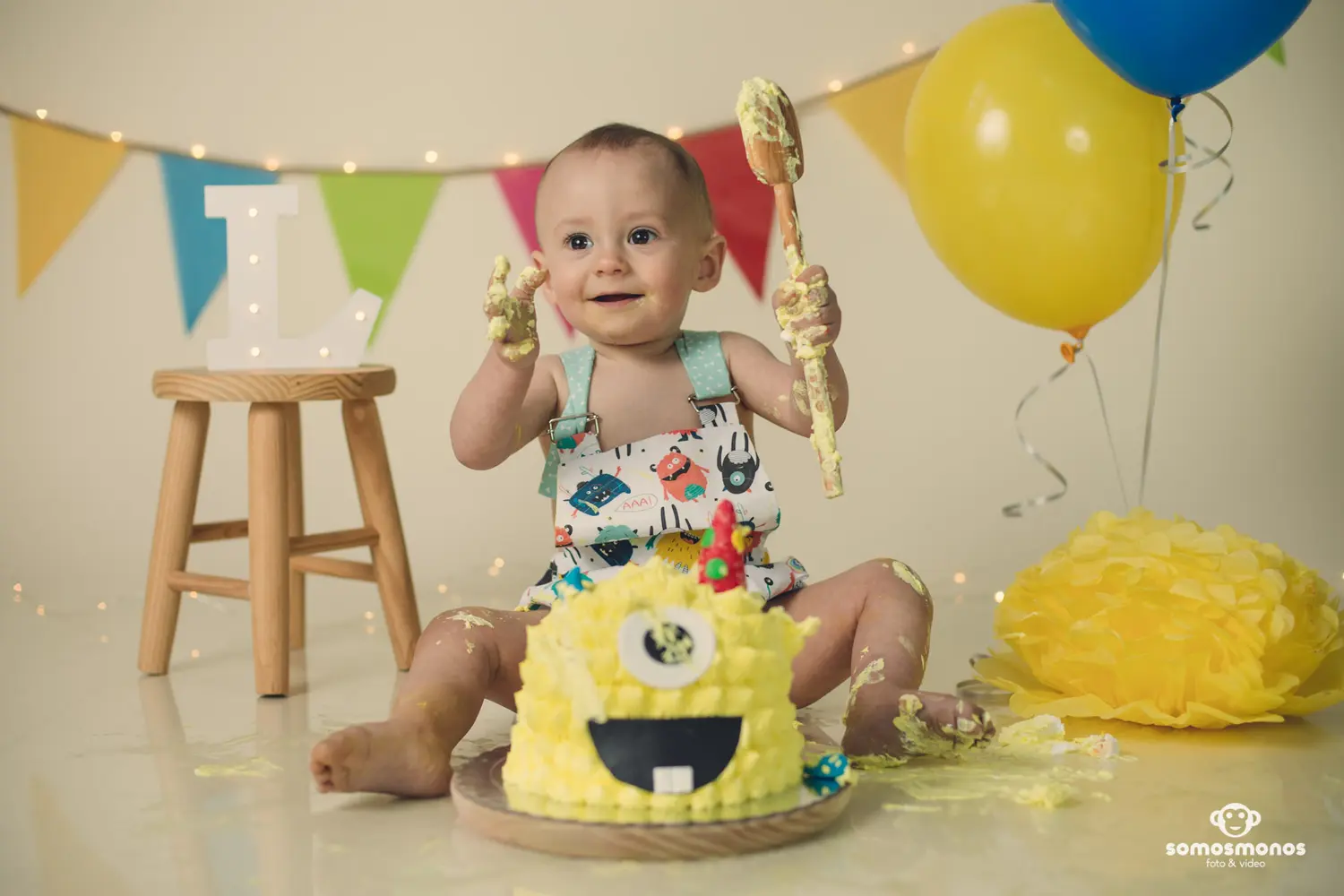 Smashcake monstruito + barreño naranjas